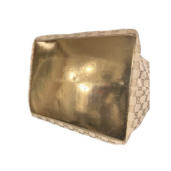 Gucci GG Monogram Canvas Large Web Handle Bucket Tote Pink Gold 131231 204991 - Picture 5 of 16